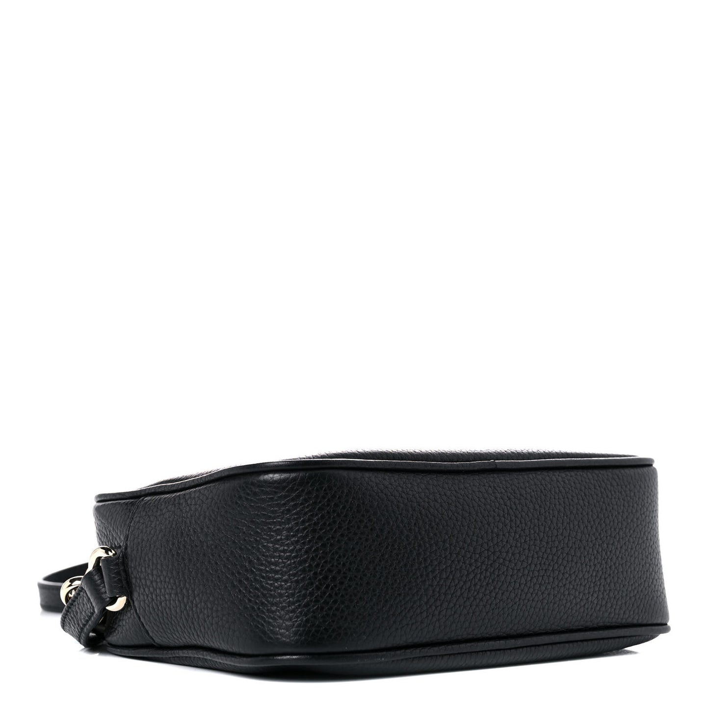 Pebbled Calfskin Small Soho Disco Bag Black