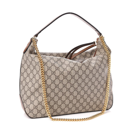 Gucci GG Supreme Monogram Large Linea A Hobo Light Brown 4 of 12