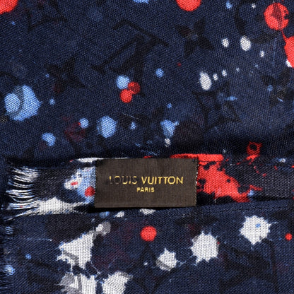 Louis Vuitton Cashmere Silk Scarf Navy 4 of 4
