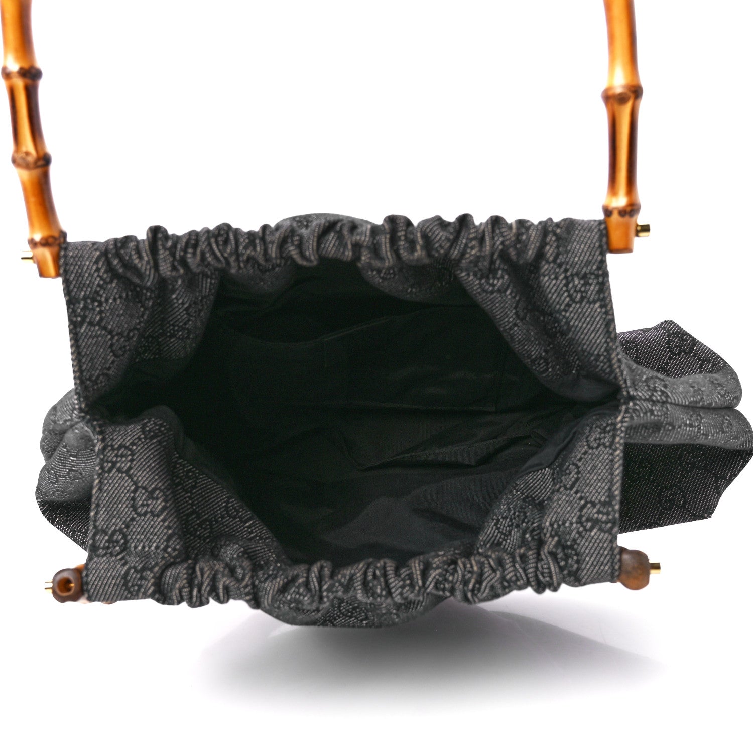 Gucci Monogram Bamboo Top Handle Bag Black 5 of 11
