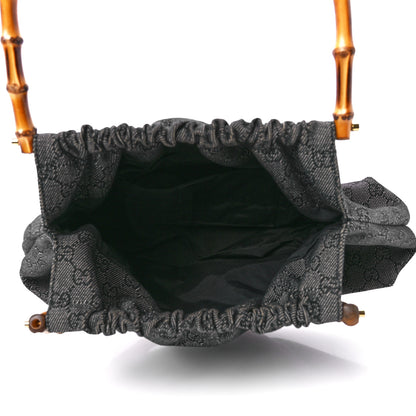 Gucci Monogram Bamboo Top Handle Bag Black 5 of 11