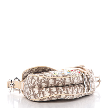 Christian Dior Monogram Vintage Flowers Saddle Bag Beige 4 of 9
