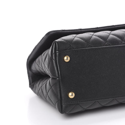 Chanel Caviar Lizard Embossed Quilted Small Coco Handle Flap Black 7 of 9