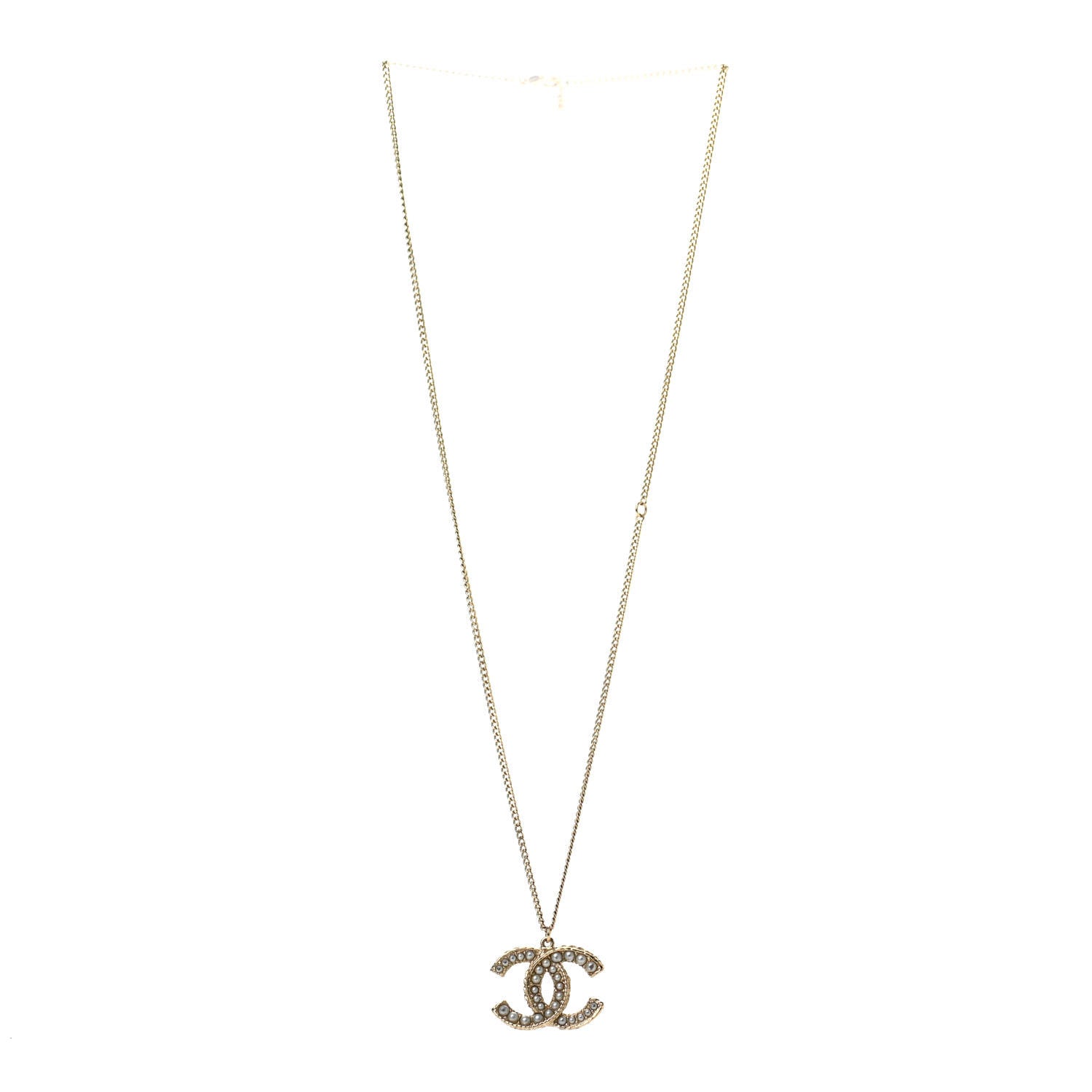 Chanel Pearl CC Pendant Necklace Gold 3 of 5