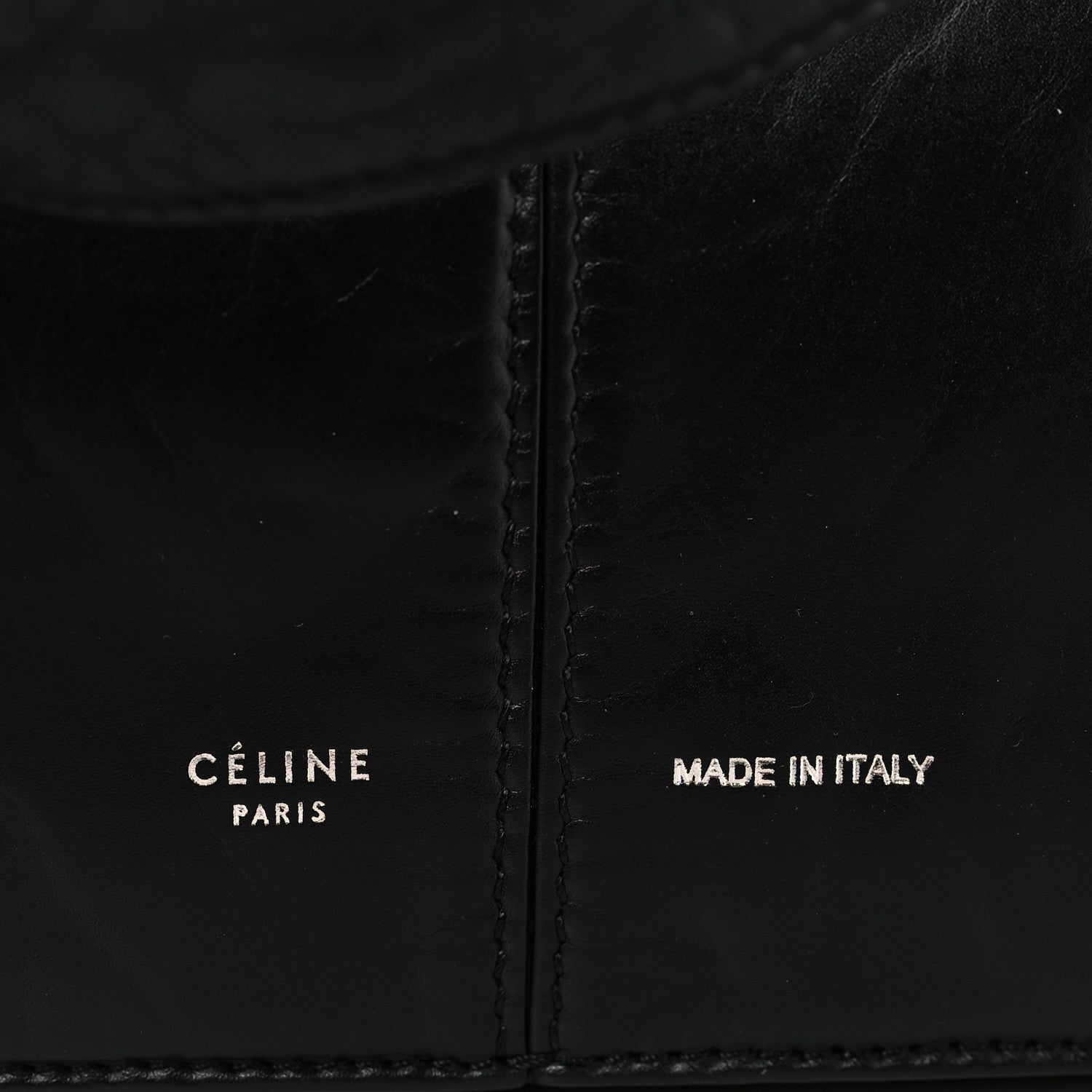 Celine Paperweight Calfskin Medium Tri-Fold Bag Black 6 of 9