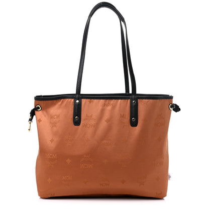 MCM Metallic Visetos Medium Shopper Tote Gold 10 of 14