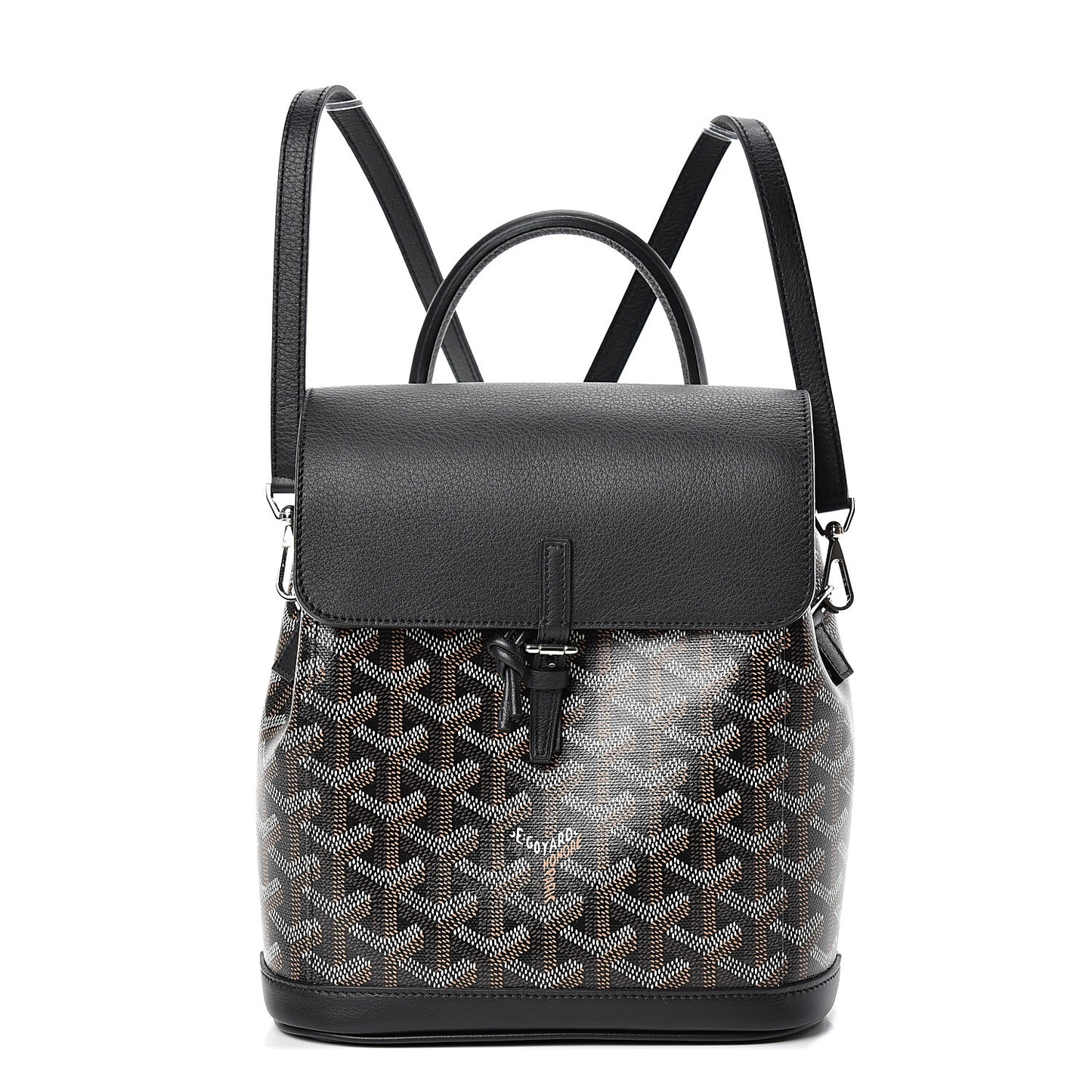 Goyardine Calfskin Mini Alpin Backpack Black