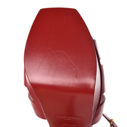 Saint Laurent Calfskin Tribute 105 Platform Sandals 39 Rouge Orient 8 of 10