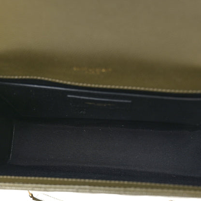 Saint Laurent Grain De Poudre Textured Mixed Matelasse Medium Triquilt Monogram Satchel Vert Fonce 5 of 8