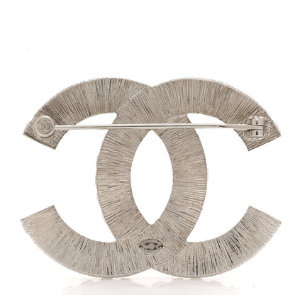 Chanel Baguette Crystal CC Brooch Silver 3 of 5