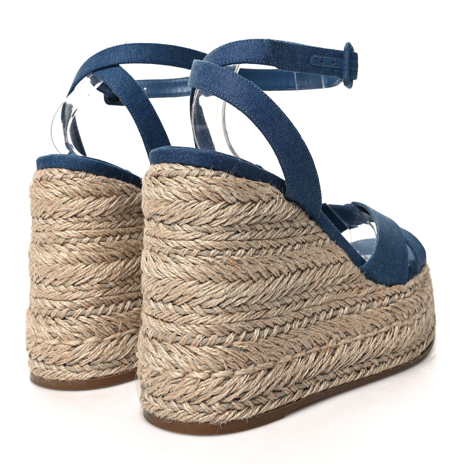 Christian Louboutin CHRISTIAN LOUBOUTIN Denim Mariza Zeppa 130 Wedge Sandals 41 Blue 4 of 8
