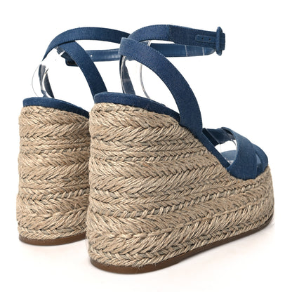 Christian Louboutin CHRISTIAN LOUBOUTIN Denim Mariza Zeppa 130 Wedge Sandals 41 Blue 4 of 8