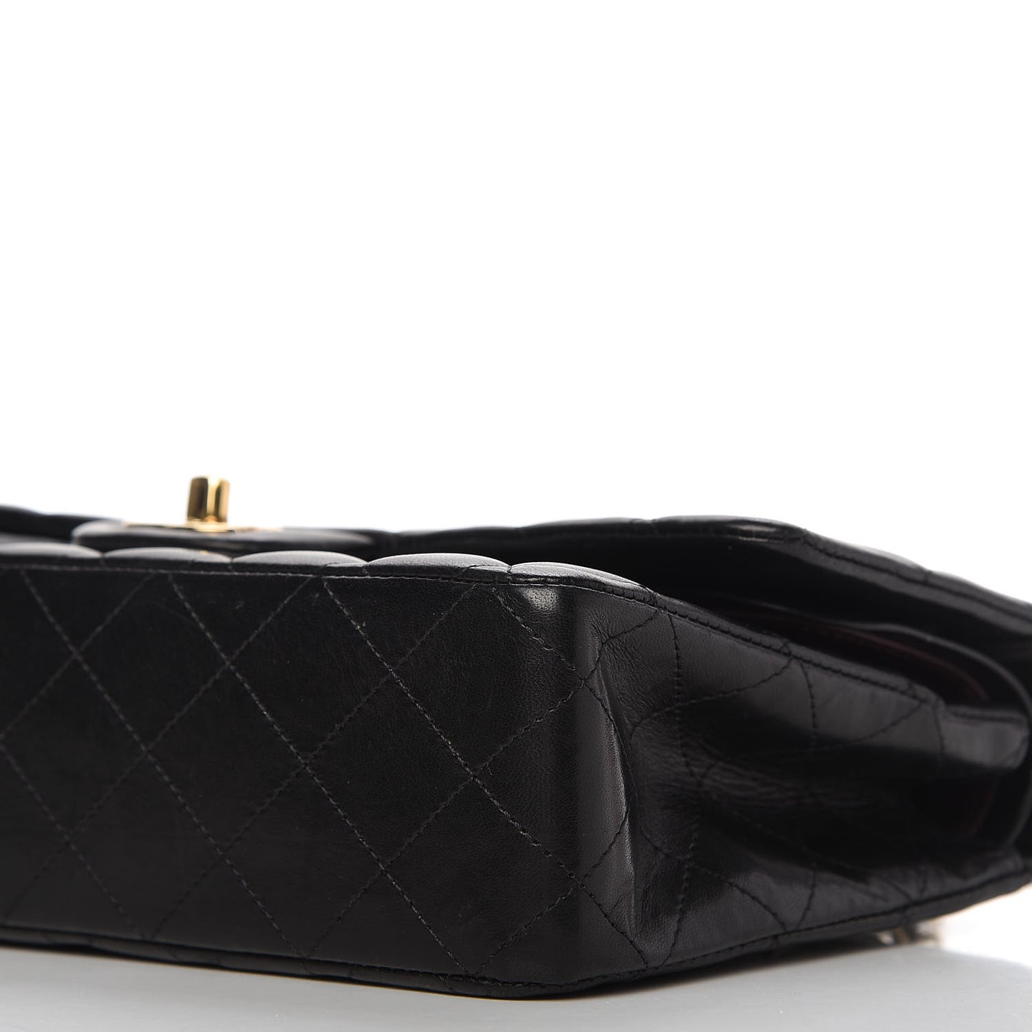 Lambskin Quilted Medium Double Flap Black