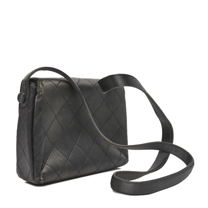Chanel Satin Quilted Crystal CC Square Flap Grey 3 of 13