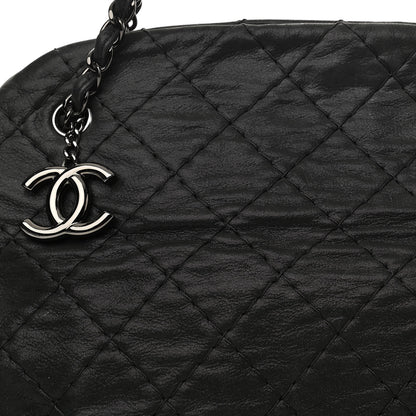 Chanel Iridescent Calfskin Extra Large Just Mademoiselle Bowling Bag Black 6 of 9
