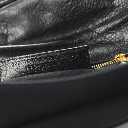 Balenciaga Agneau Giant 12 Gold Hardware Envelope Strap Clutch Black 9 of 10