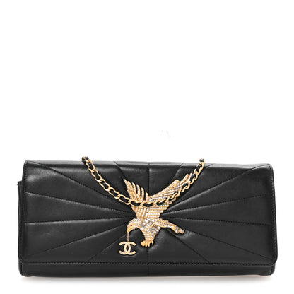 Chanel Lambskin Imperial Eagle Clutch With Chain Black 1 of 10