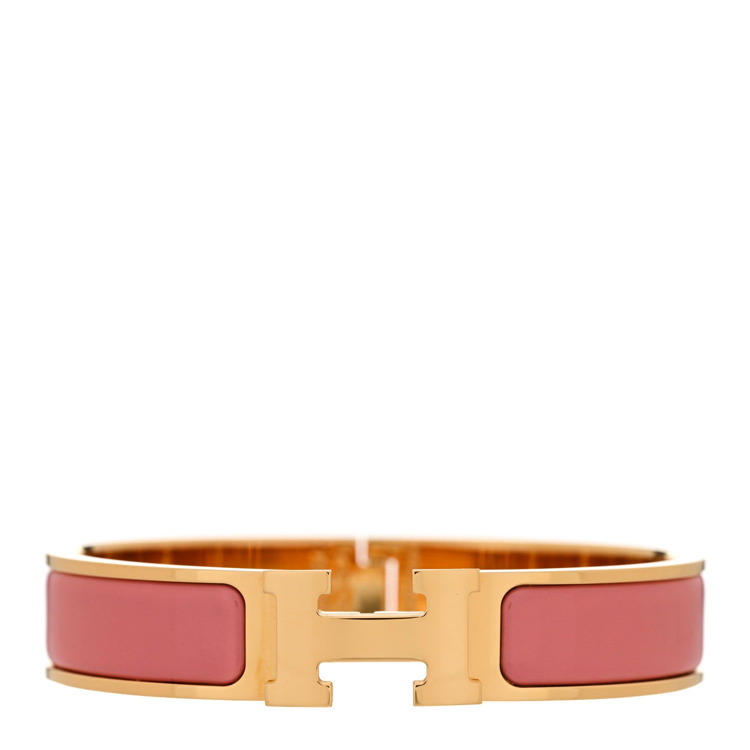Hermes Enamel Narrow Clic Clac H Bracelet PM Orange Papaye 1 of 5