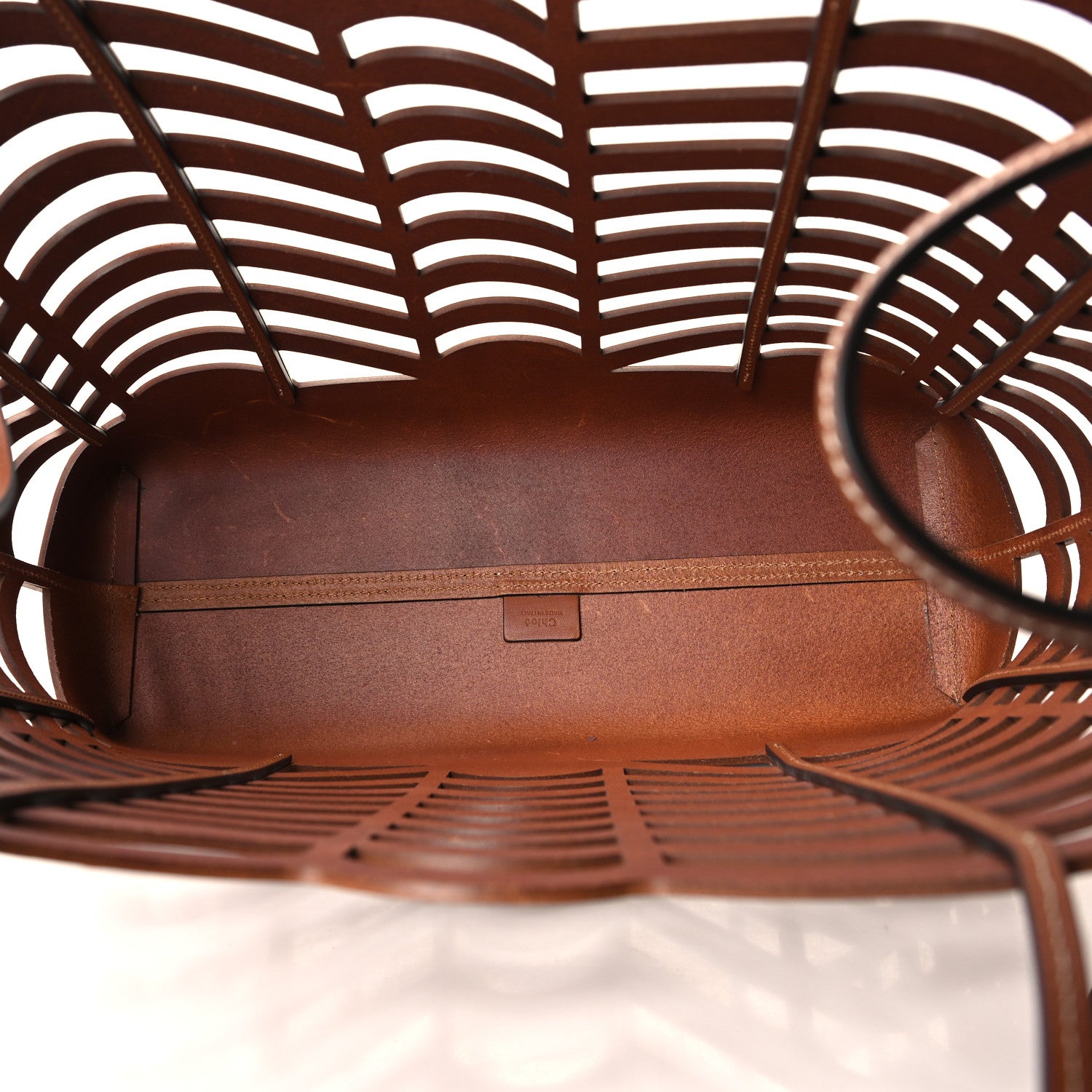 Chloe Calfskin Medium Kayan Basket Tote Bag Caramel 6 of 10