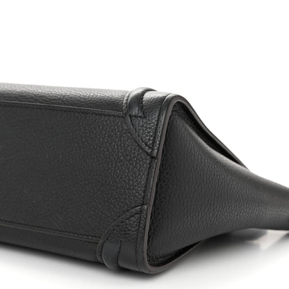 Celine Drummed Calfskin Nano Luggage Black 9 of 12