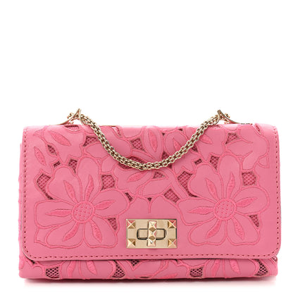 Valentino Garavani Nappa Lace Girello Flap Pop Fuxia 1 of 14
