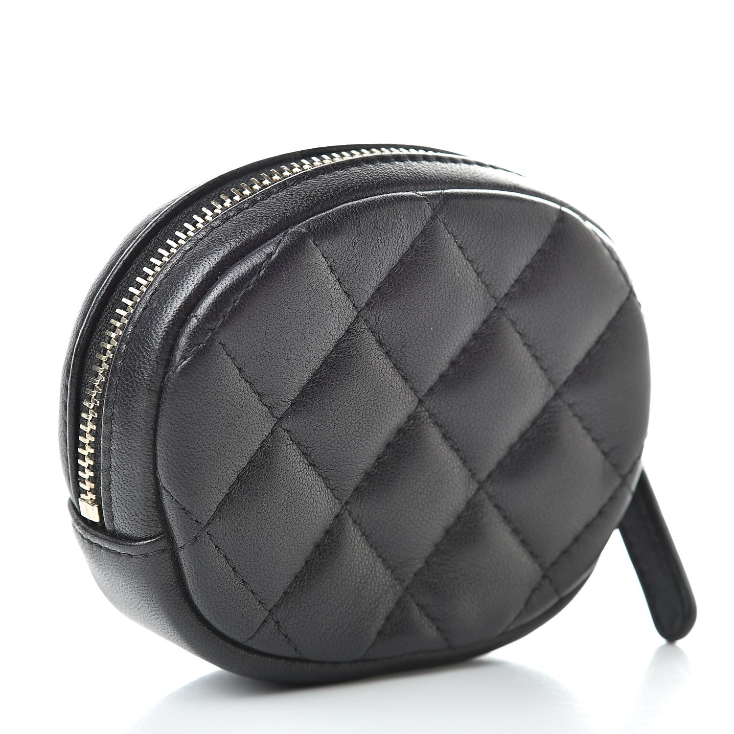 Chanel Lambskin Quilted Zip Around Classic Coin Purse Black 3 of 8