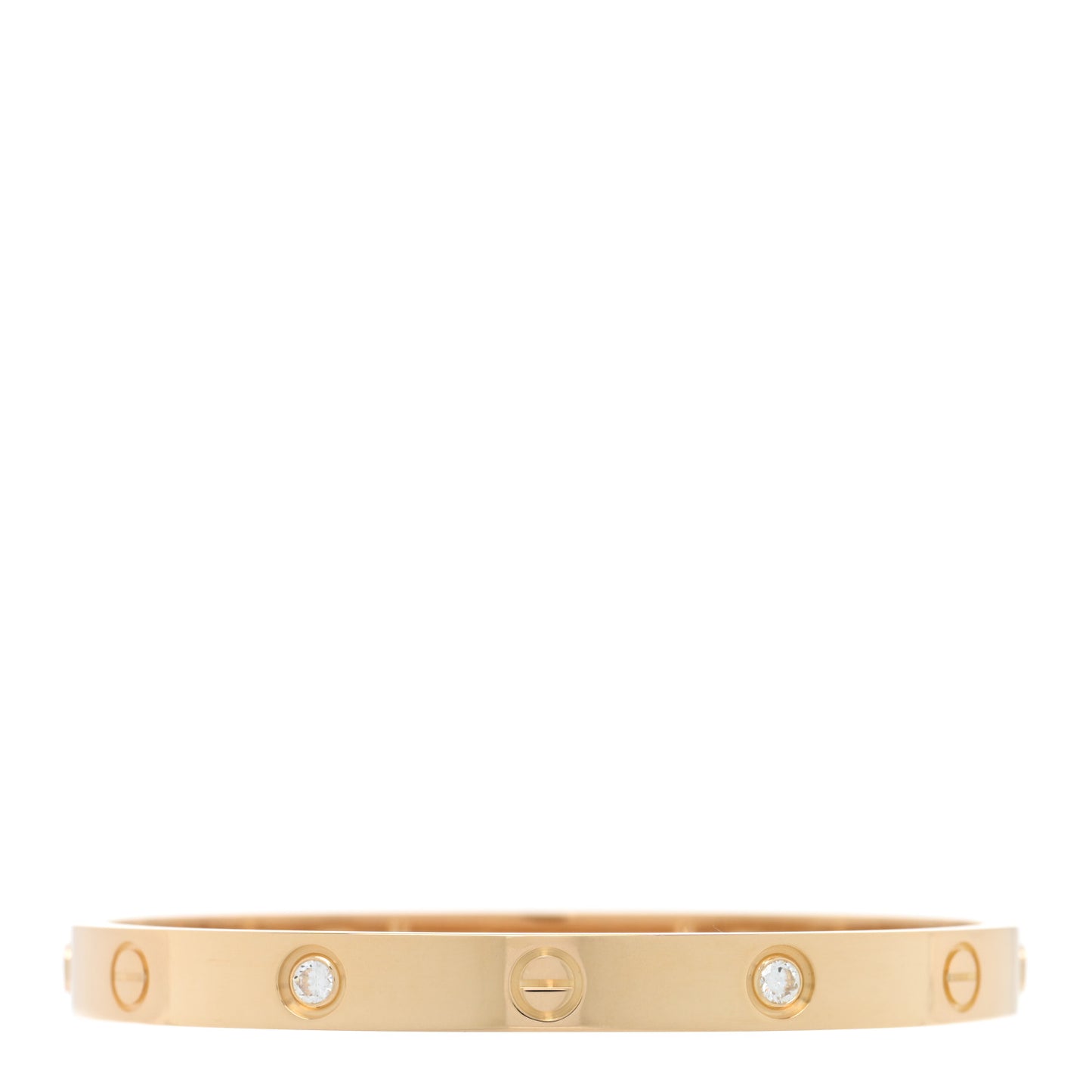 18K Yellow Gold 4 Diamond LOVE Bracelet 17