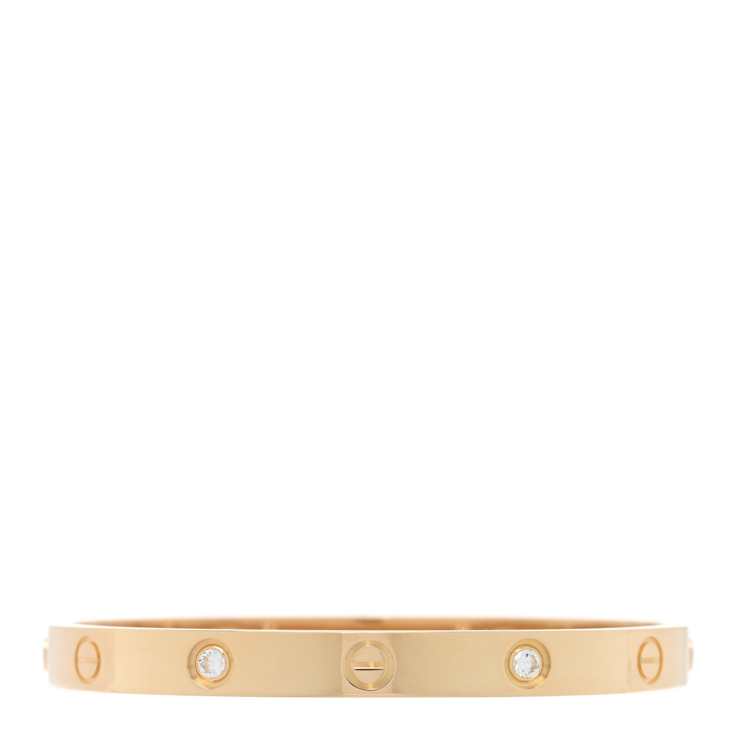 Cartier 18K Yellow Gold 4 Diamond LOVE Bracelet 17 1 of 7