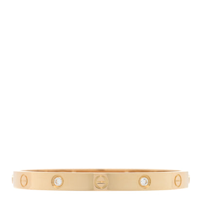 Cartier 18K Yellow Gold 4 Diamond LOVE Bracelet 17 1 of 7