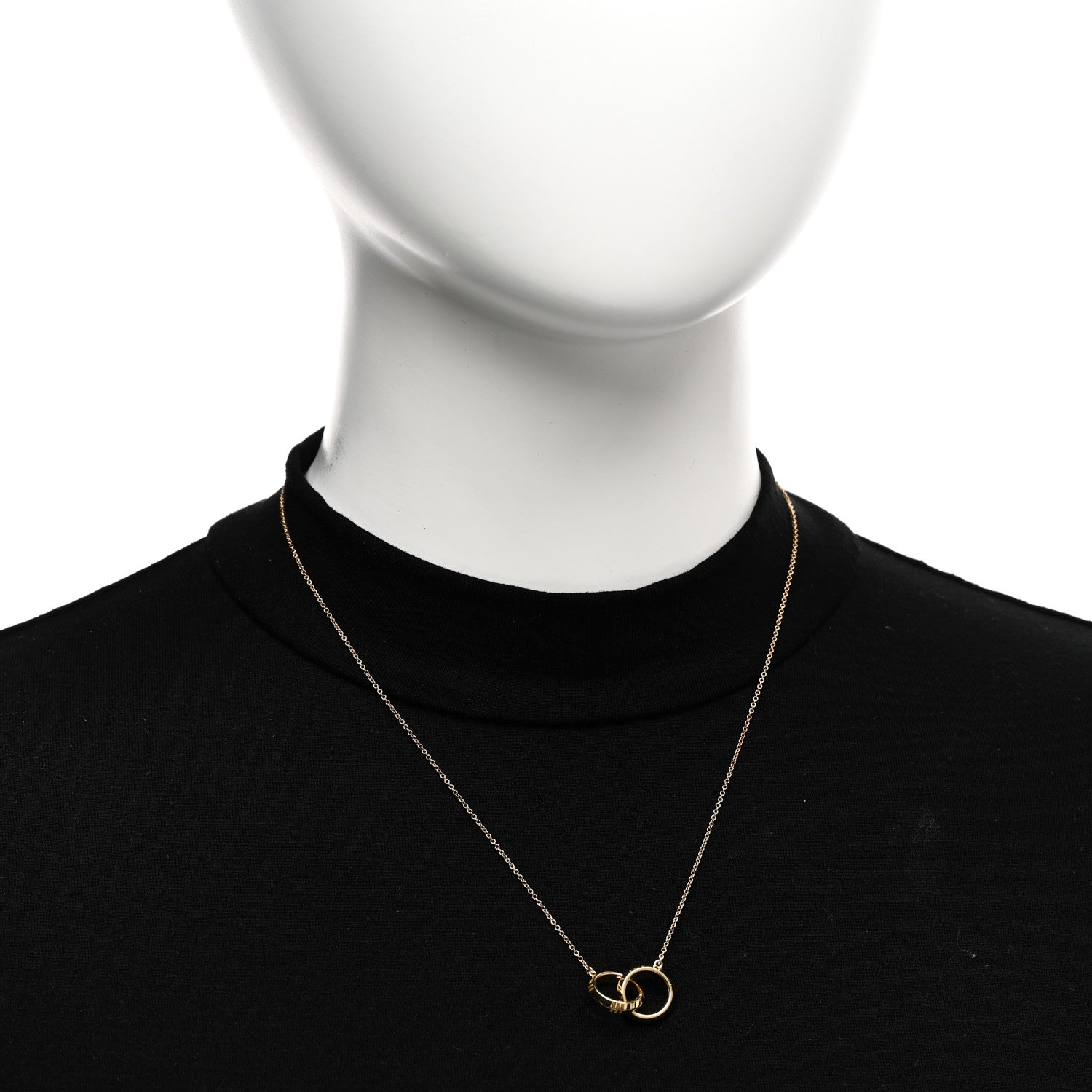 Tiffany 18K Yellow Gold Interlocking Atlas Open Pendant Necklace 2 of 6