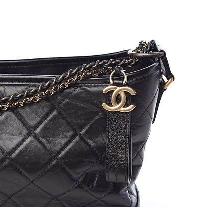 Chanel Aged Calfskin Quilted Medium Gabrielle Hobo Black 12 of 13