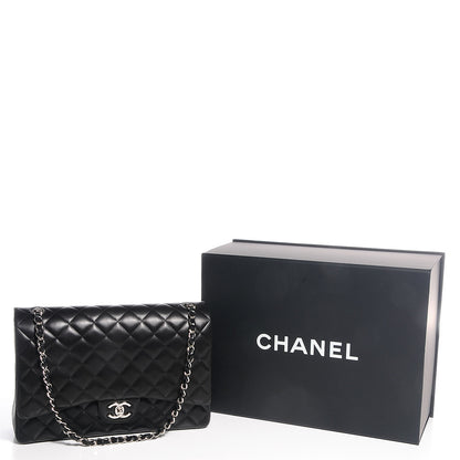 Chanel Lambskin Quilted Maxi Double Flap Black 5 of 10