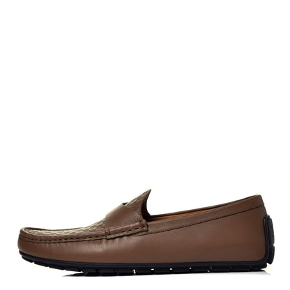 Gucci Calfskin Miro Soft Microguccissima Mens Driver Loafers 10 Brown 1 of 11