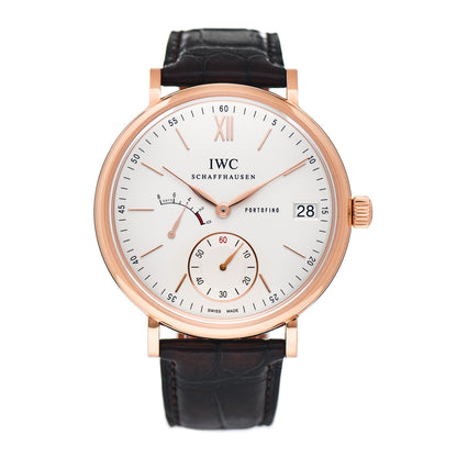 IWC Stainless Steel 18K Rose Gold Alligator 45mm Portofino 8-Day Power Reserve Manual Winding Watch IW510107 1 of 5