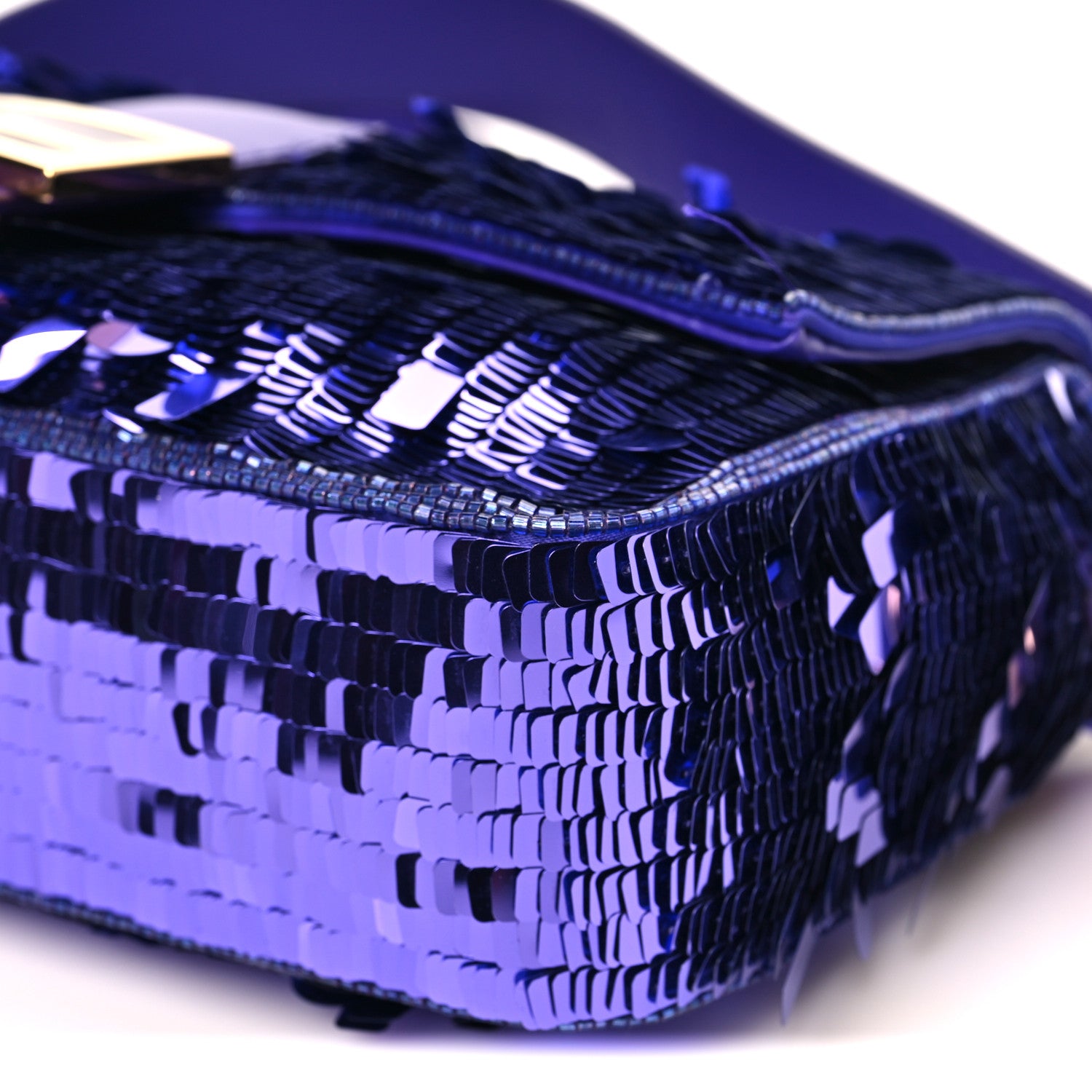 Fendi Sequin Paillettes Shiny Nappa Sex and the City Baguette Viola Purple Rain 9 of 10