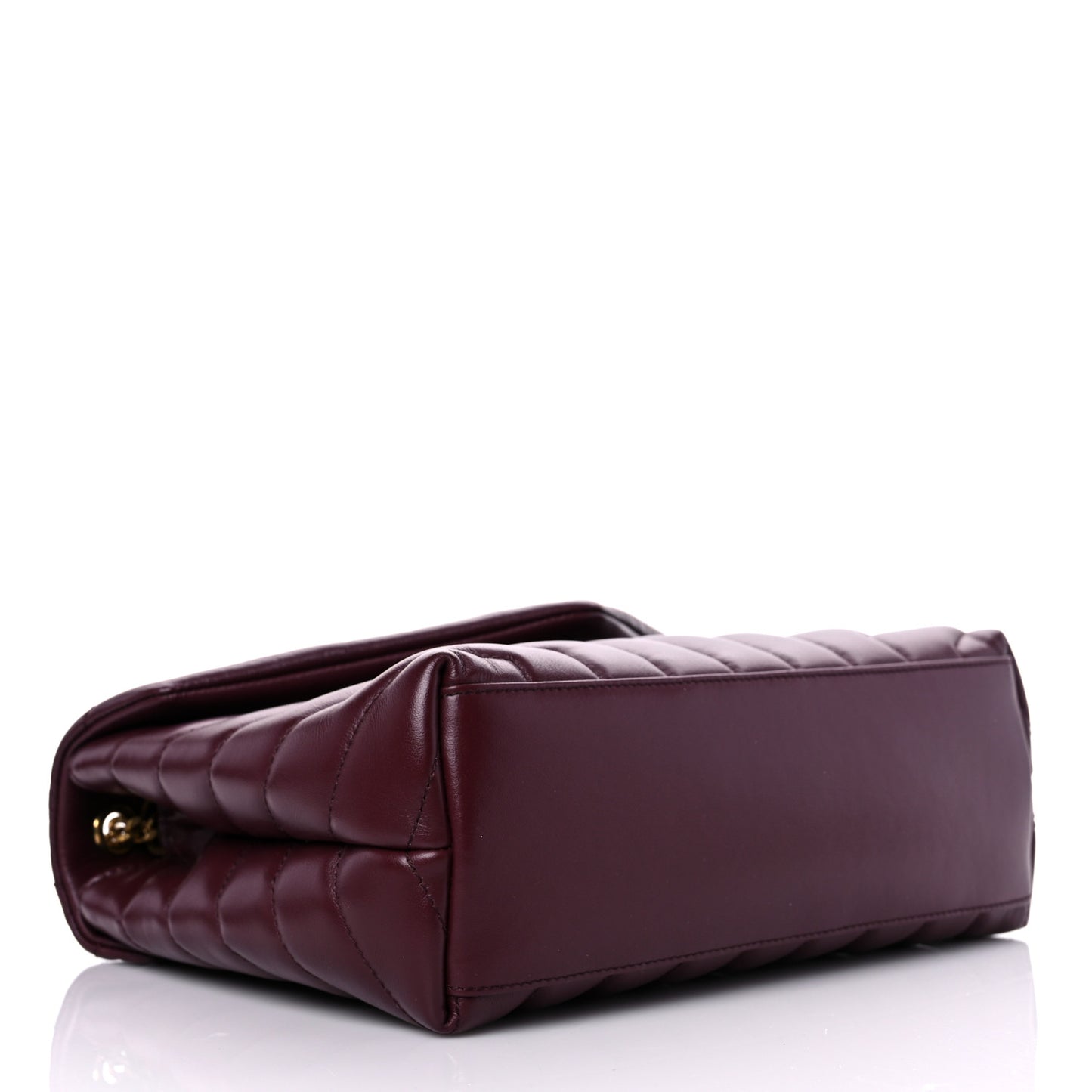 Calfskin Y Quilted Monogram Small Loulou Chain Satchel Dark Legion Red