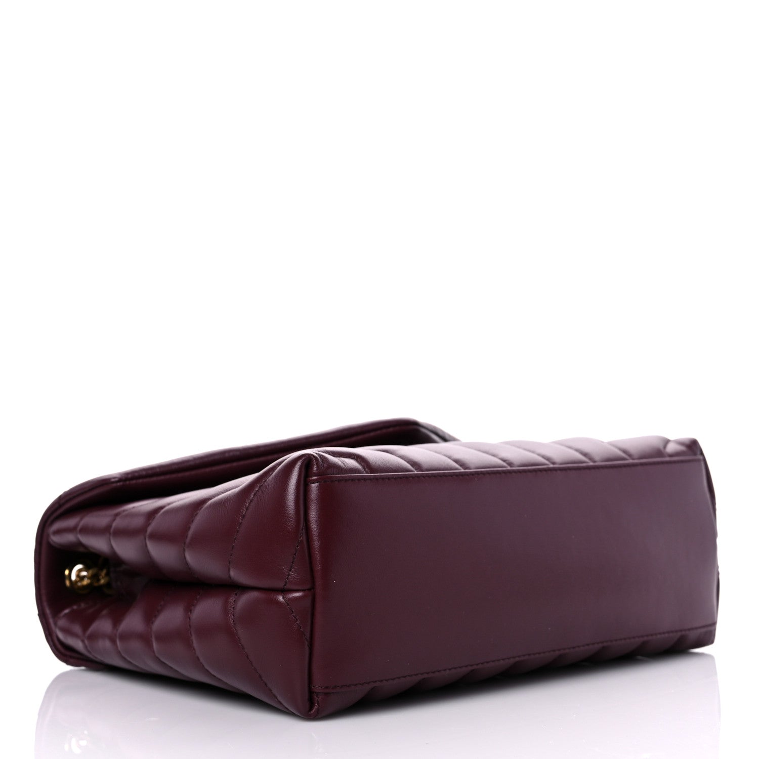 Saint Laurent Calfskin Y Quilted Monogram Small Loulou Chain Satchel Dark Legion Red 4 of 11