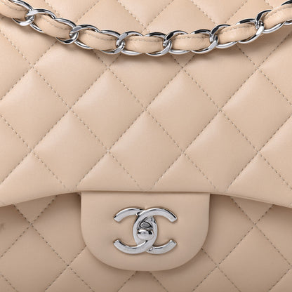 Chanel Lambskin Quilted Jumbo Double Flap Beige 12 of 12