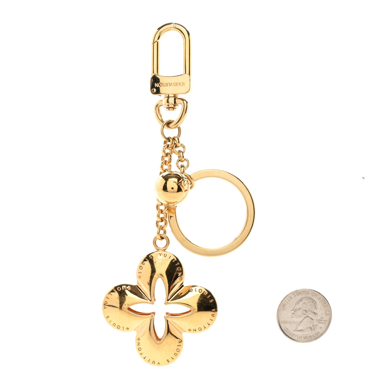 Louis Vuitton Metal Eclipse Bag Charm Key Holder Gold 2 of 3