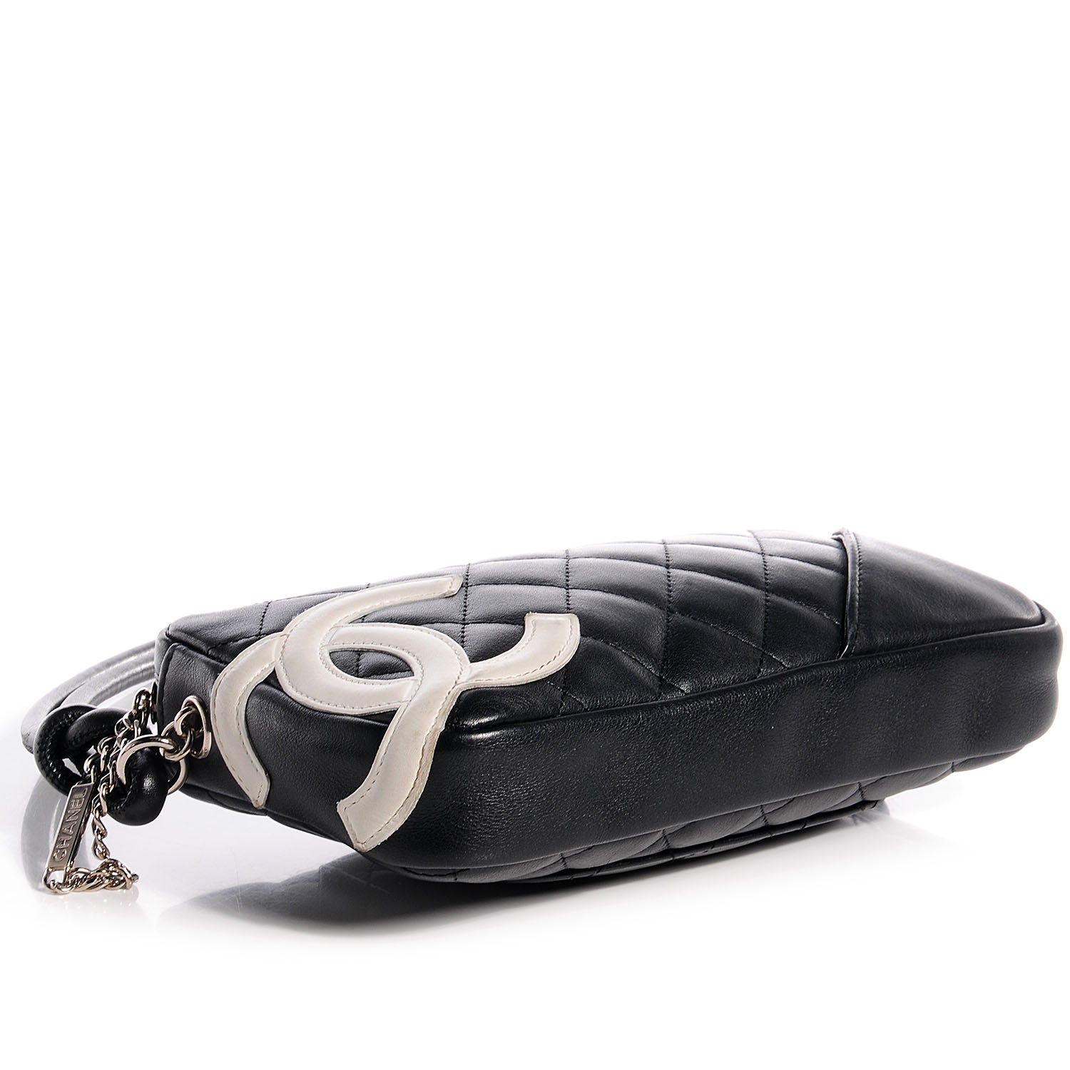 Chanel Calfskin Quilted Cambon Pochette Black White 4 of 9