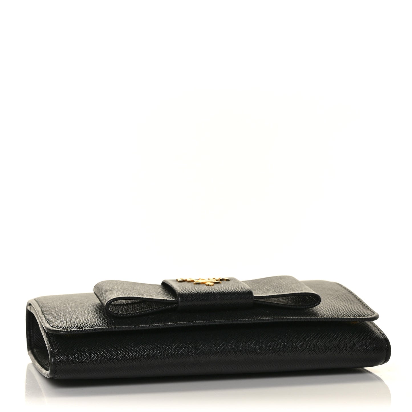 Saffiano Bow Flap Wallet Nero Black