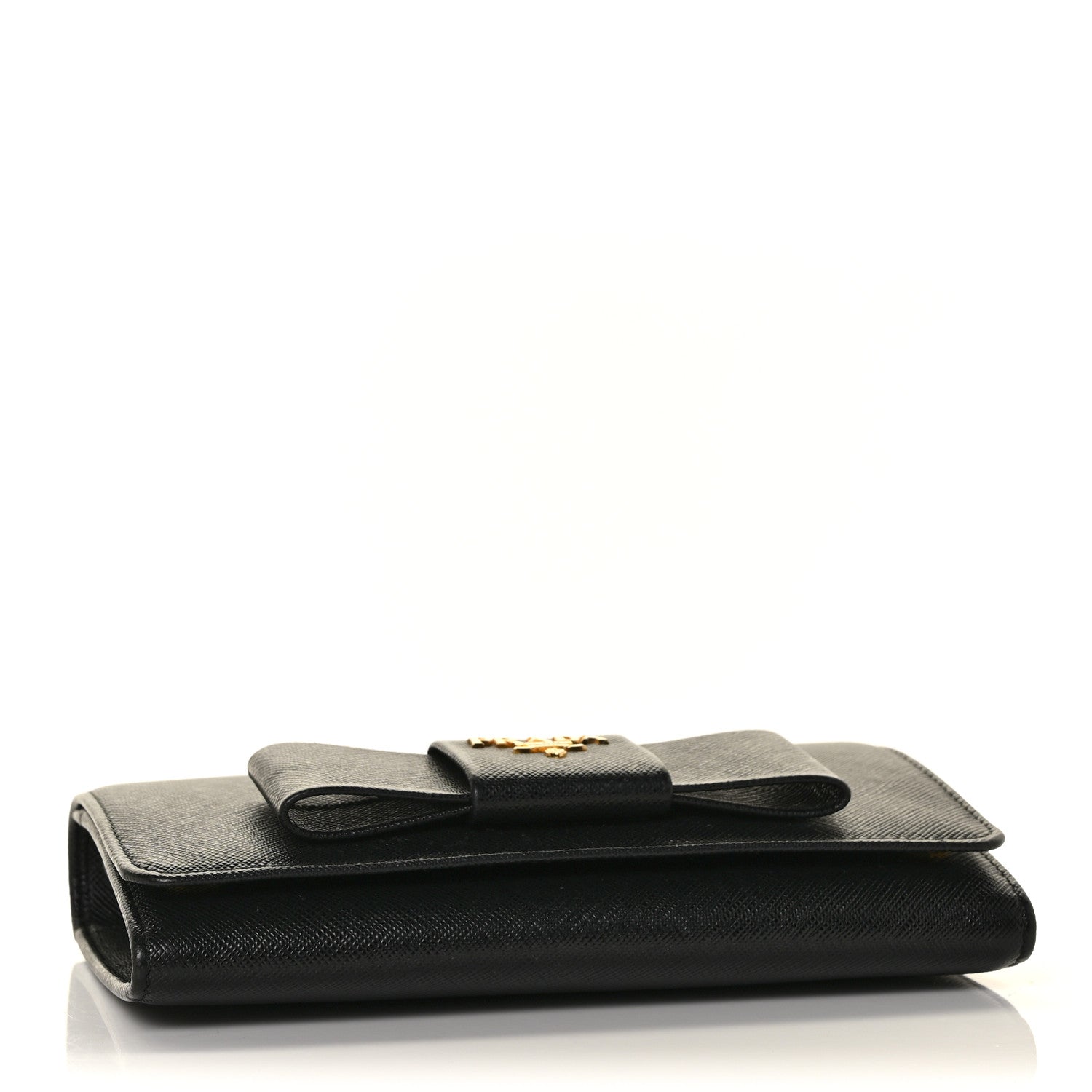 Prada Saffiano Bow Flap Wallet Nero Black 9 of 24