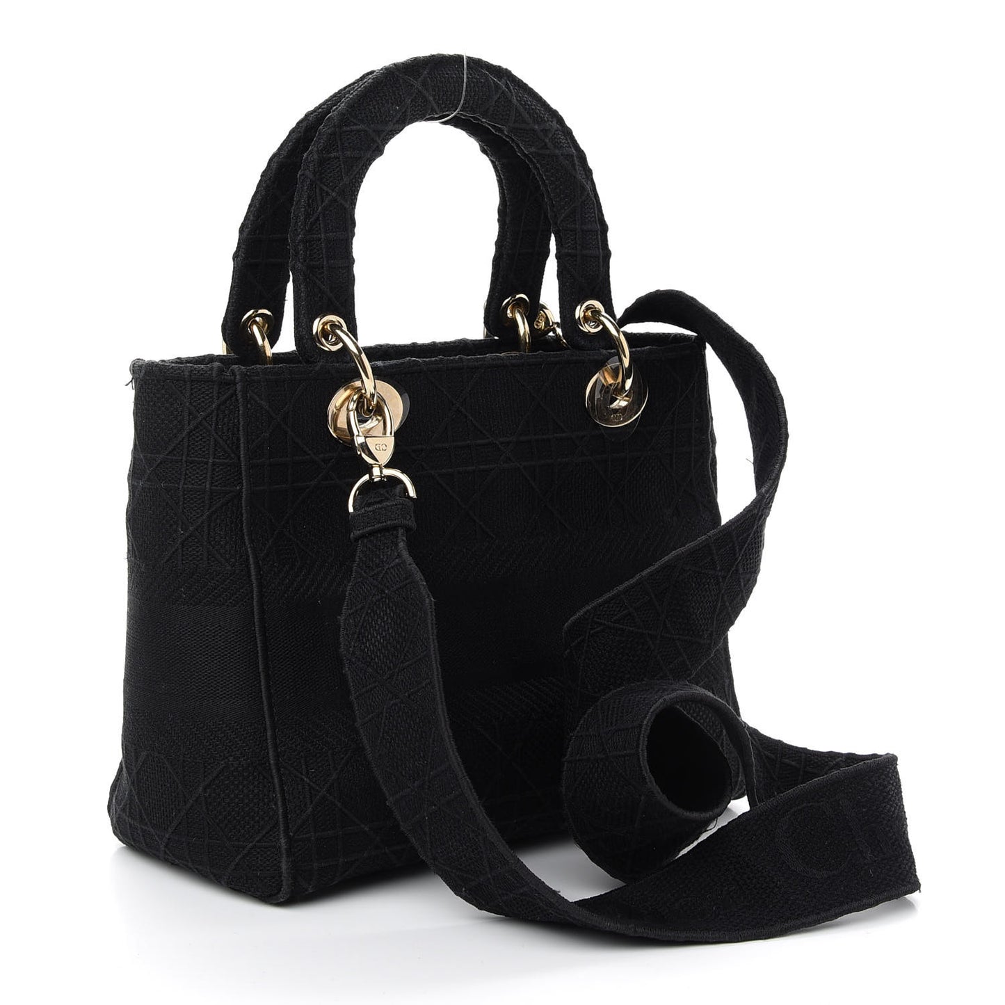 Canvas Embroidered Cannage Medium Lady D-Lite Black