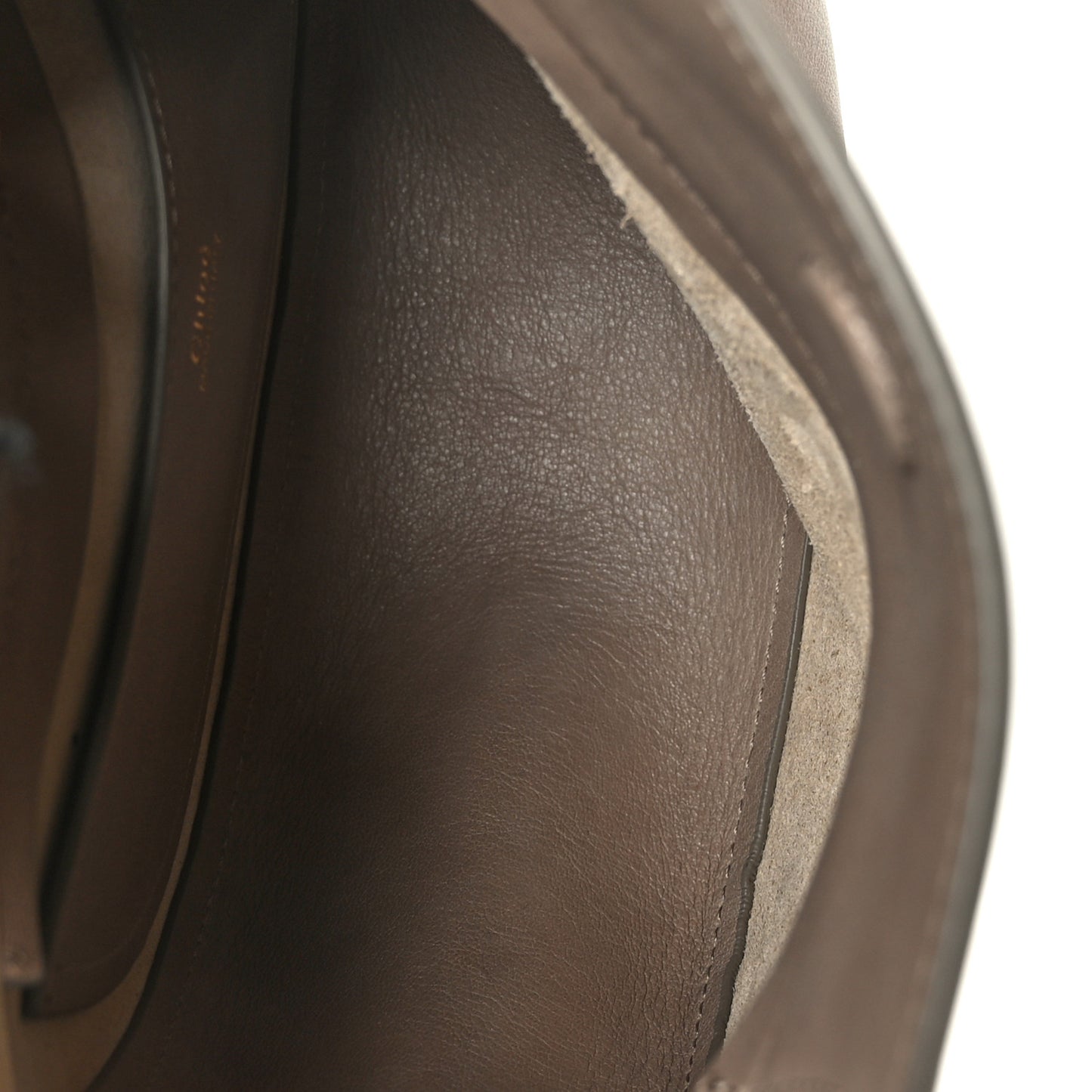 Small Grain Calfskin Kiss Bag Motty Grey