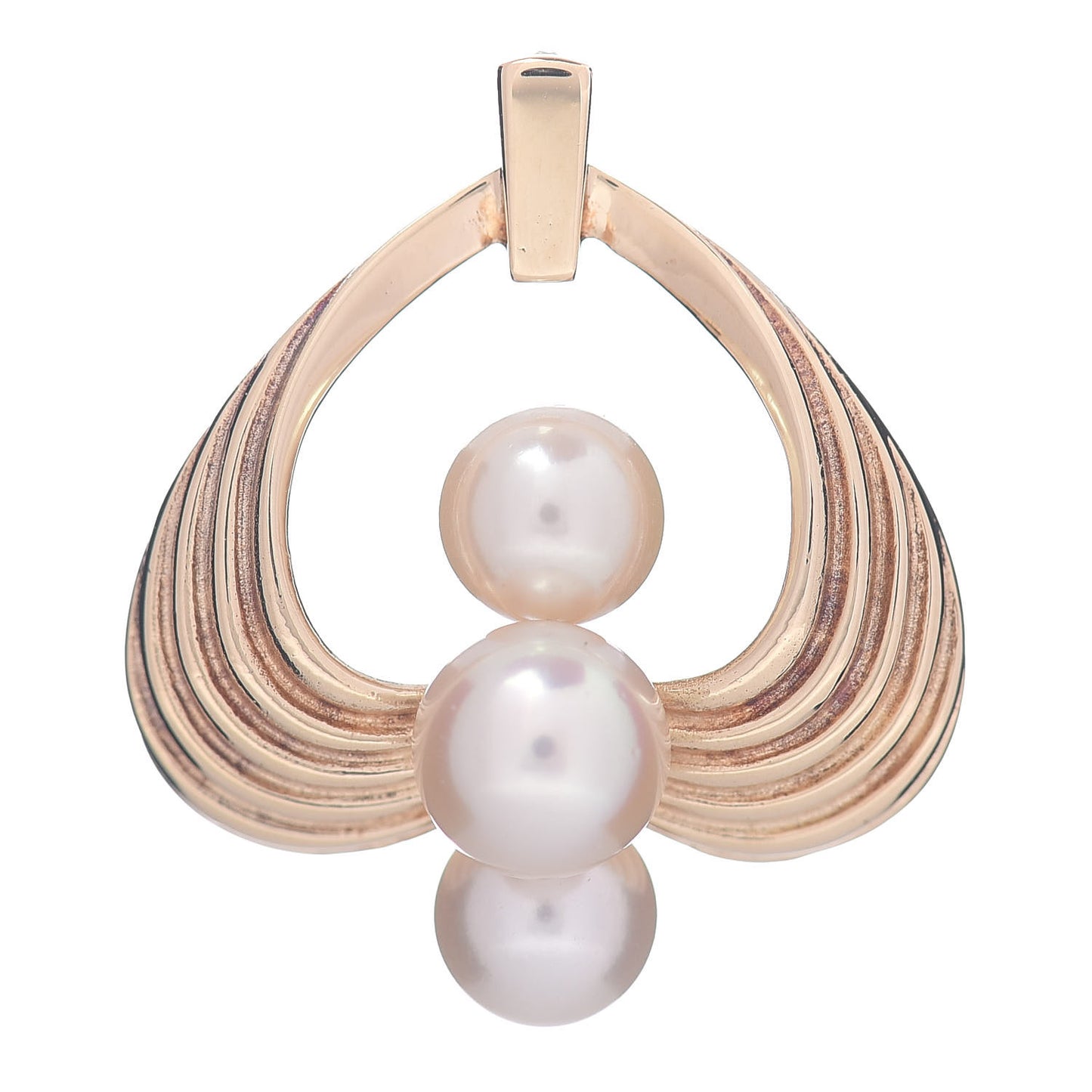 14K Yellow Gold Akoya Pearl 6-7mm Heart Pendant