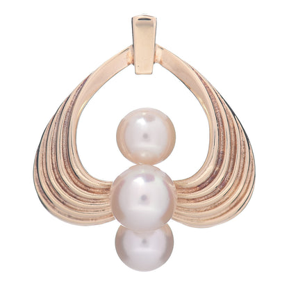 Mikimoto 14K Yellow Gold Akoya Pearl 6-7mm Heart Pendant 1 of 3