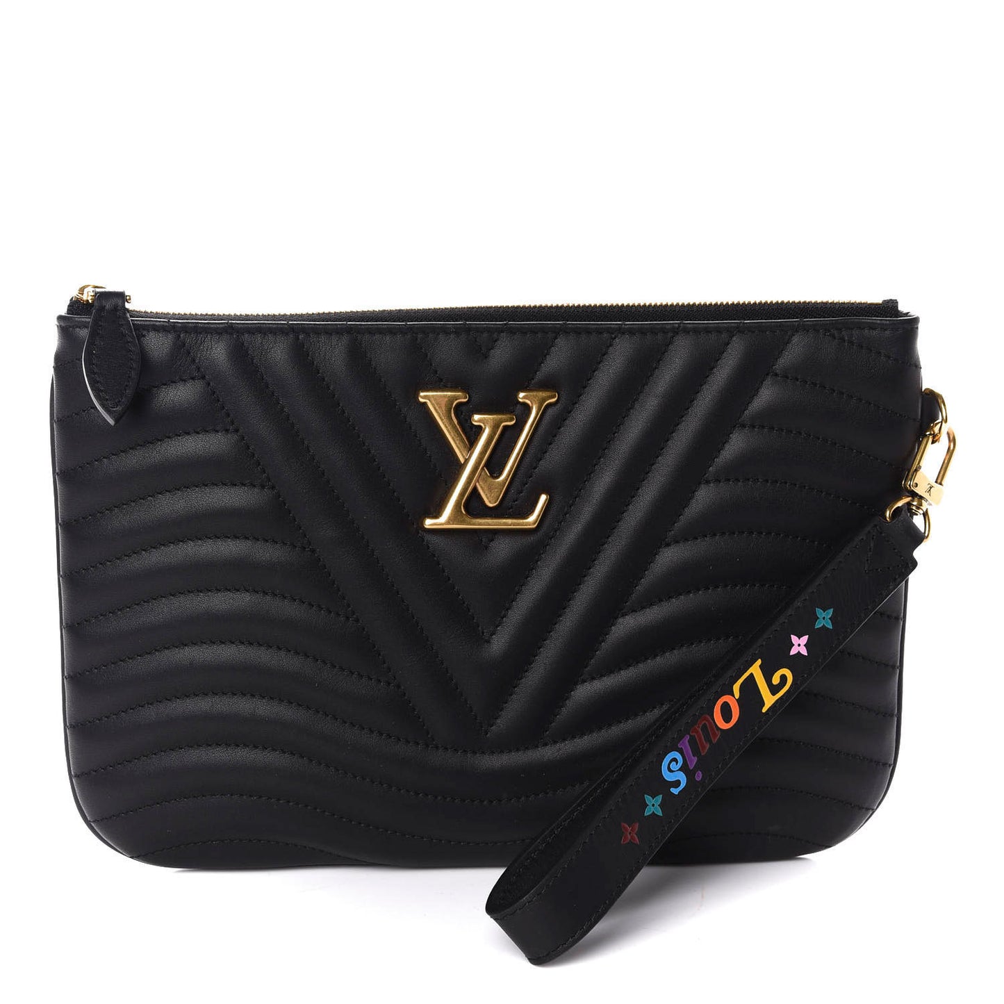 Calfskin New Wave Zipped Pochette Black