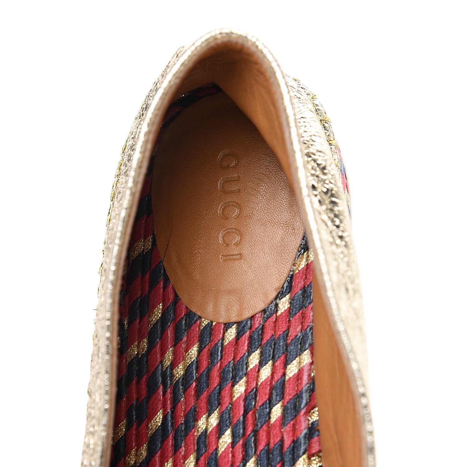 Gucci Galassia Web Bee Embroidered Espadrilles 40 Platino 6 of 8