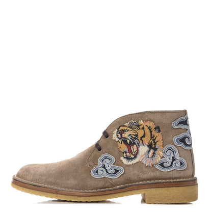 Gucci Suede Tiger Mens Chukka Boot 5 Ardesia 1 of 9