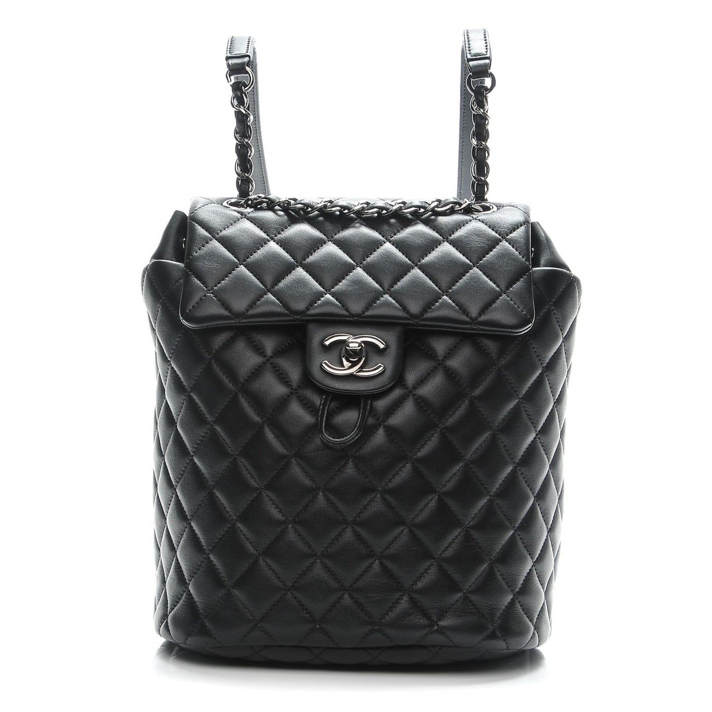 Lambskin Quilted Small Urban Spirit Backpack Black
